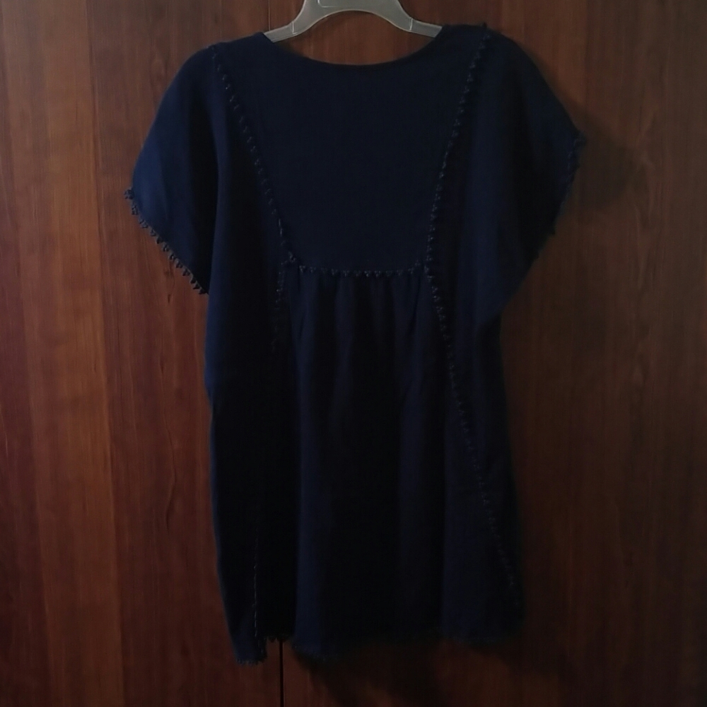 J. Crew Navy Pom Pom Tunic Size X-Small - Picture 7 of 7